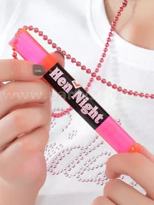 Pohárik - skúmavka - HEN NIGHT - s korálkovým náhrdelníkom