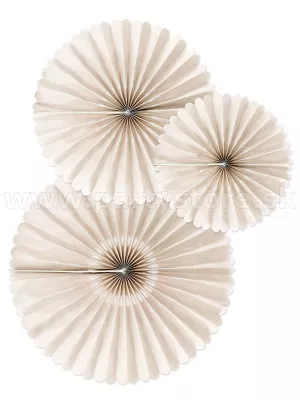 Dekorácie na zavesenie - ROZETY - béžové, 26 - 34,5 - 43 cm