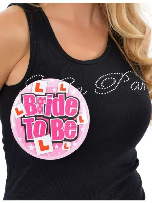 Odznak - BRIDE TO BE - JUMBO - priemer 15 cm, kovový so zapínacím