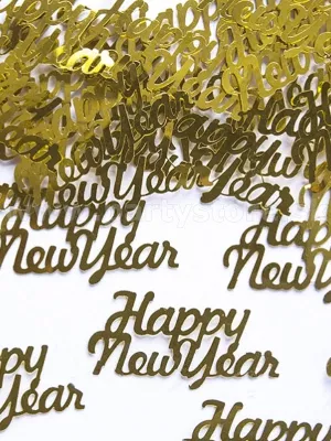 Konfety - HAPPY NEW YEAR - metalizovaná fólia, 4 x 2 cm, 3 gr. z