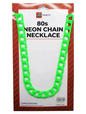 Náhrdelník retiazkový - 80S NEON - neónovo zelený, bal. 1 ks, plast