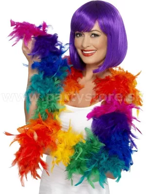 Boa - DELUXE RAINBOW - dúhové, 80 gram. 180 cm, originál perie