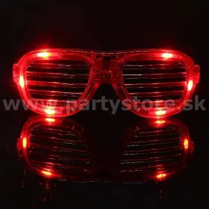Okuliare svietiace LED - ŽALÚZIE - červené, unisex, plast
