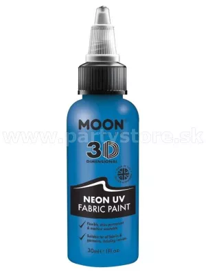 Farba na textil - NEON UV MOON - MODRÁ, svieti pri UV, 30 ml