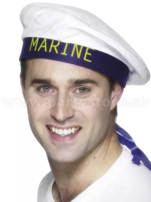 Námornícka čiapka - MARINE - bielo - modrá so stužkami