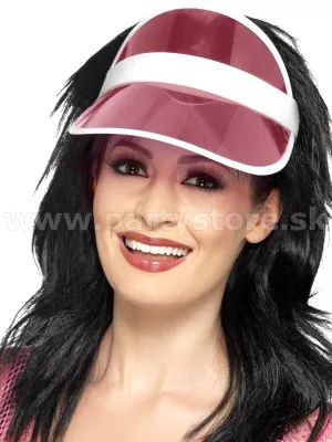 Šilt - 80s RETRO LOOK - ružový s bielym lemovaním, unisex, plast