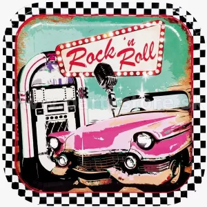 Taniere - ROCK N ROLL 50s  - priemer 23 x 23 cm, bal.6 ks, papie