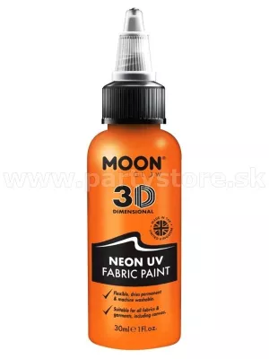 Farba na textil - NEON UV MOON - ORANŽOVÁ, svieti pri UV, 30 ml