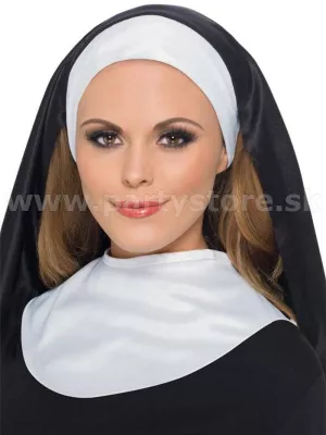 Mníška 2 dielna súprava - ABATIŠA - závoj a golier, čierno biela