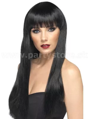 Parochňa - BEAUTY - čierna s ofinou, dlhá 66 cm, dámska