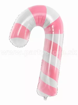 Balón - VIANOČNÁ CUKROVINKA - fólia, 74 x 46 cm, ružovo biely