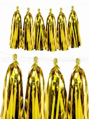 Girlanda - STRAPCE - PARTY METALLIC - zlatá, 12 strapcov