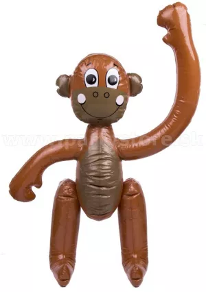 Opica nafukovacia - KING LOUIE JR. - hnedá, výška 48 cm, gumená