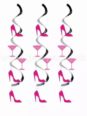 Špirály na zavesenie - POHÁRE + LODIČKY - 60 cm, 5 ks fólia