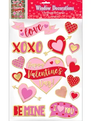 Dekorácia na okná - VALENTÍN - 15 samolepiek