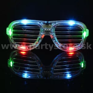 Okuliare svietiace LED - ŽALÚZIE - dúhové, unisex, plast