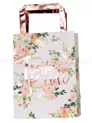 Tašky darčekové - TEAM BRIDE FLORAL - 24 x 35 cm, 5 ks, papier