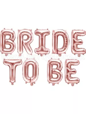 Balón fólia banner - BRIDE TO BE - ružovo zlatý, 40 x 350 cm