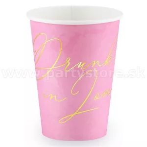 Poháre - DRUNK IN LOVE - OPITÁ LÁSKOU - bledoružové, 360 ml,6 ks