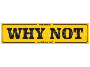 Poznávacia značka - WHY NOT - 50 x 11,5 cm, žltá