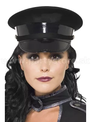 Čiapka - STEAMPUNK MILITARY - čierna nastaviteľná veľkosť obvodu