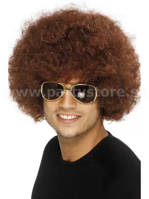 Parochňa - 60s - 70s FUNKY AFRO - hnedá, kučeravá, unisex