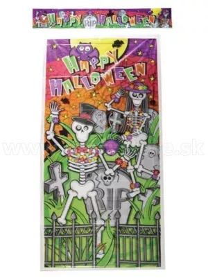 Dekorácia na dvere + banner - HAPPY HALLOWEEN - 76 x 152 cm, fólia