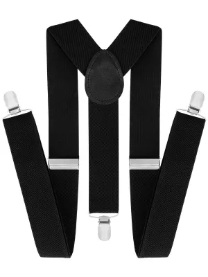 Traky - 3 CLIPS CLASSIC - čierne, nastaviteľné, šírka 3,5 cm