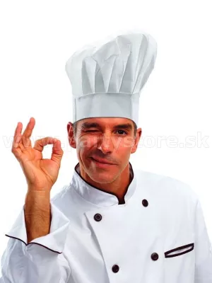 Čiapka kuchárska - ŠÉFKUCHÁR - biela, ultra ľahký vzdušný materiál