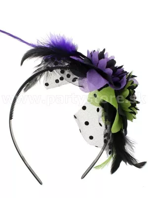 Čelenka - CHRYSANTHEMUM - s lebkami, týlom a perím