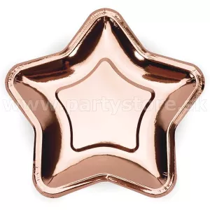 Taniere - METALLIC STAR - ružovo zlaté, 18 x 18 cm, bal. 6 ks, papier