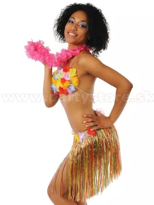 Veniec náhrdelník - HAWAII FLO - tmavo ružový, kvetinový