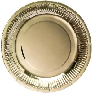 Taniere - METALLIC - zlaté, priemer 23 cm, balenie 10 ks, papier