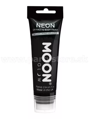 Farba na tvár a telo - NEON UV MOON - ČIERNA, svieti pri UV, 75 ml