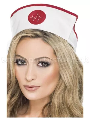 Čepiec - ZDRAVOTNÁ SESTRA - DELUXE - biely s gumičkou, dámsky