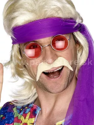 Fúzy - 70s PSYCHEDELIC MAN - blond, samolepiace
