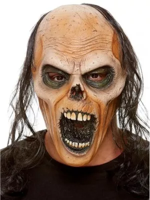Maska - ZOMBIE - hnedá s vlasmi, latex