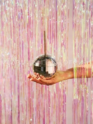 Záves dekoračný - TRBLIETAVÁ PARTY - 100 x 200 cm, dúhový, fólia