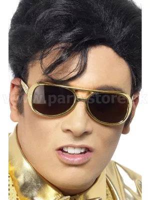 Okuliare - ELVIS LIVES - zlaté s UV400, oficiálny licencovaný produkt