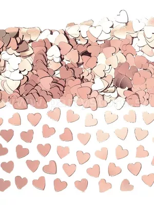 Konfety - SRDIEČKA - ružovo zlaté, metalizovaná fólia, 14 gramov