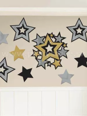 Dekorácie na zavesenie - HOLLYWOOD STARS - set 30ks, obojstranná