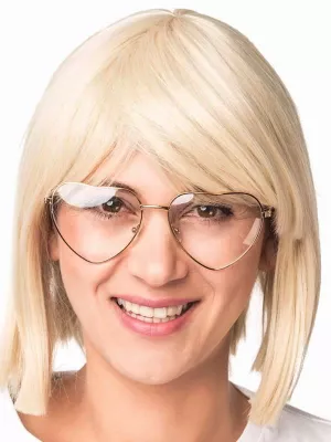 Okuliare - SRDCIA – priehľadné, zlatý kovový rám, unisex