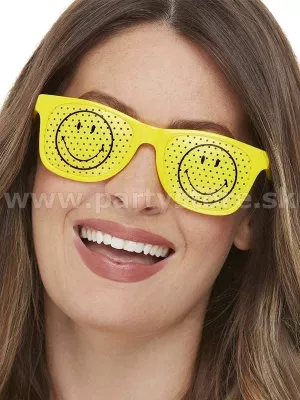 Okuliare - SMILEY RAVE - žlté, oficiálna licencia, unisex, plast