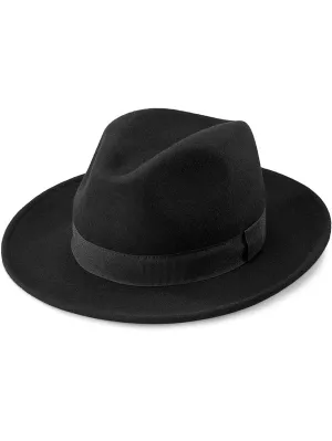 Klobúk - CLASSIC FEDORA - čierny, 100% Polyester