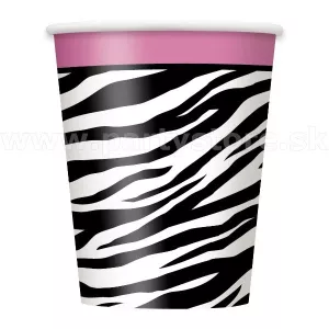 Poháre - ZEBRA DESIGN - 266 ml, balenie 8 ks, papier