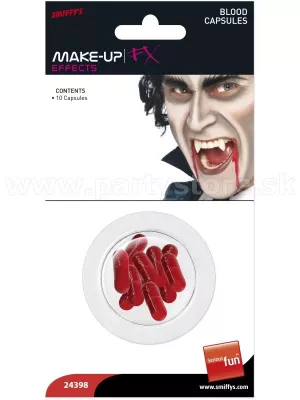 Krv falošná - MAKE-UP FX - 10 ks kapsuly s práškovou krvou