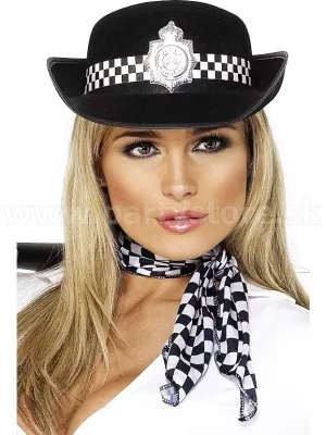 Klobúk - POLICEWOMAN - W.P.C. BOWLER - čierny, dámsky