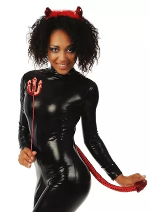 Set - ČERT - 3 - dielny, červené flitre