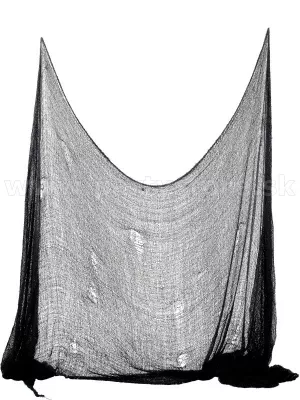 Záves dekoračný - STRAŠIDELNÝ HANDROVÝ - čierny, 75 x 300 cm