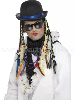 Klobúk - Bowler Boy George - Chameleon - s 13 far. vrkôčikmi